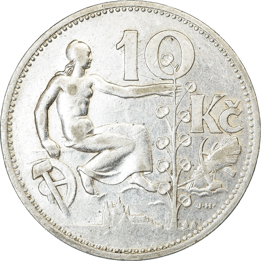 Coin, Czechoslovakia, 10 Korun, 1932, AU(50-53), Silver, KM:15