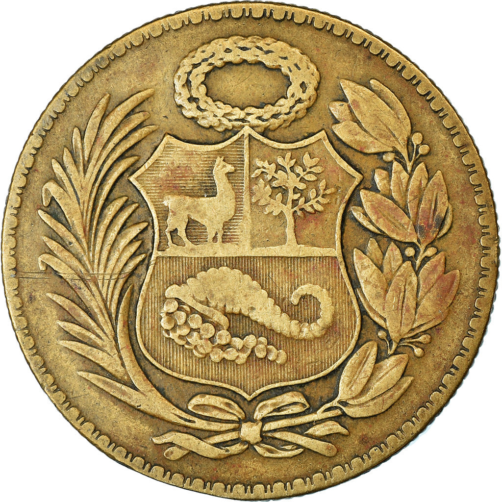 Coin, Peru, 1/2 Sol, 1935, London, VF(30-35), Brass, KM:220.1