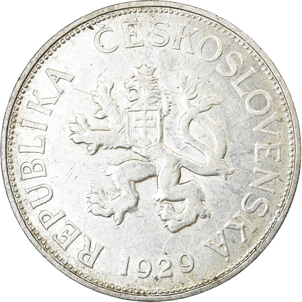 Coin, Czechoslovakia, 5 Korun, 1929, EF(40-45), Silver, KM:11