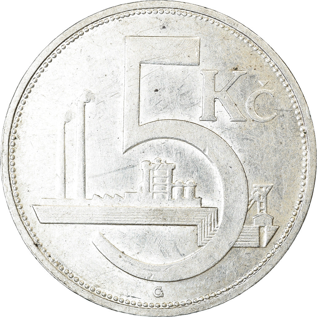 Coin, Czechoslovakia, 5 Korun, 1929, EF(40-45), Silver, KM:11