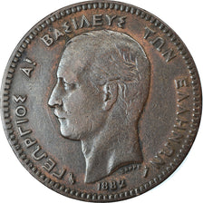 Moeda, Grécia, George I, 10 Lepta, 1882, Paris, EF(40-45), Cobre, KM:55