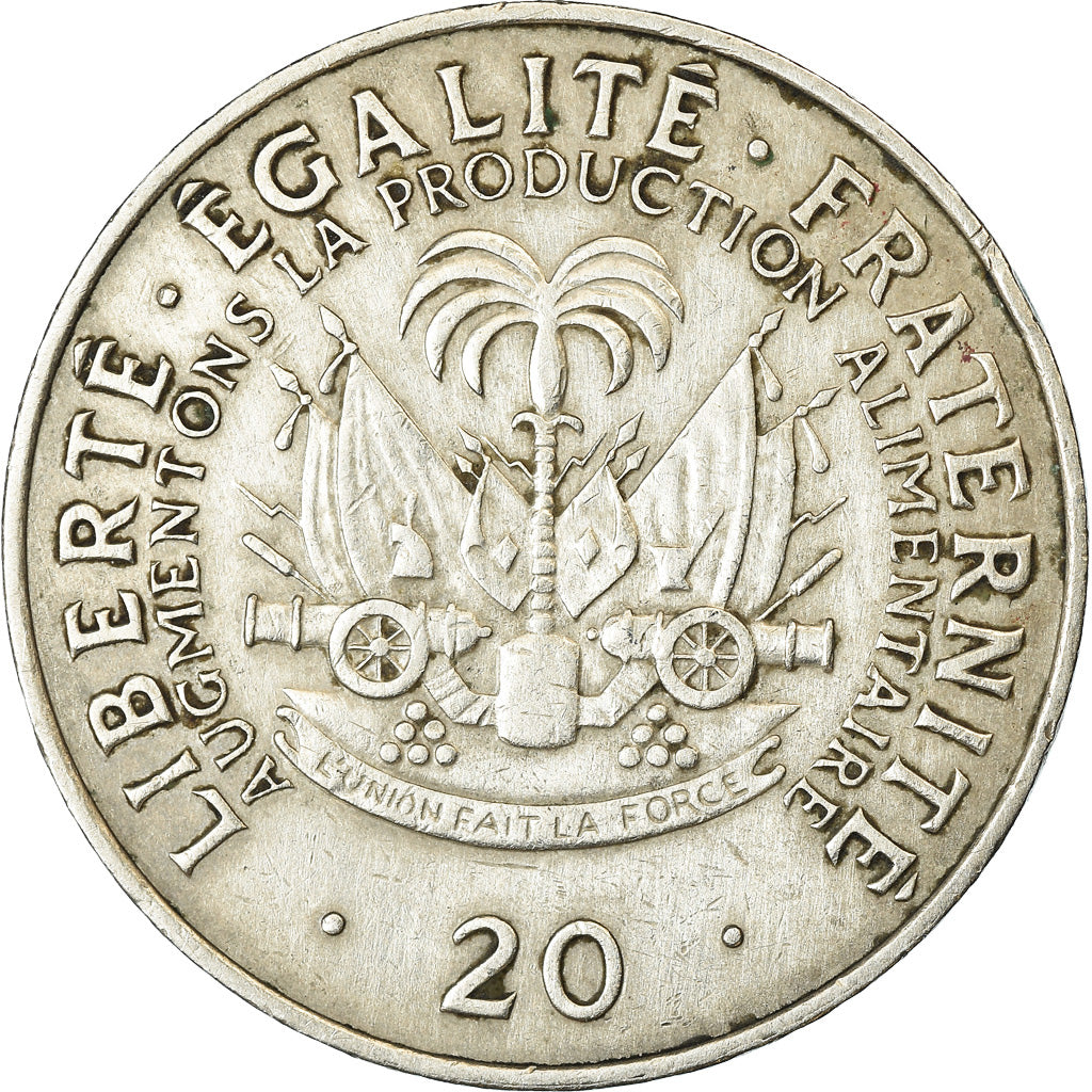 Coin, Haiti, 20 Centimes, 1983, EF(40-45), Copper-nickel, KM:100