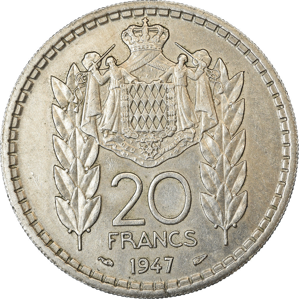 Münze, Monaco, Louis II, 20 Francs, Vingt, 1947, SS, Copper-nickel, KM:124