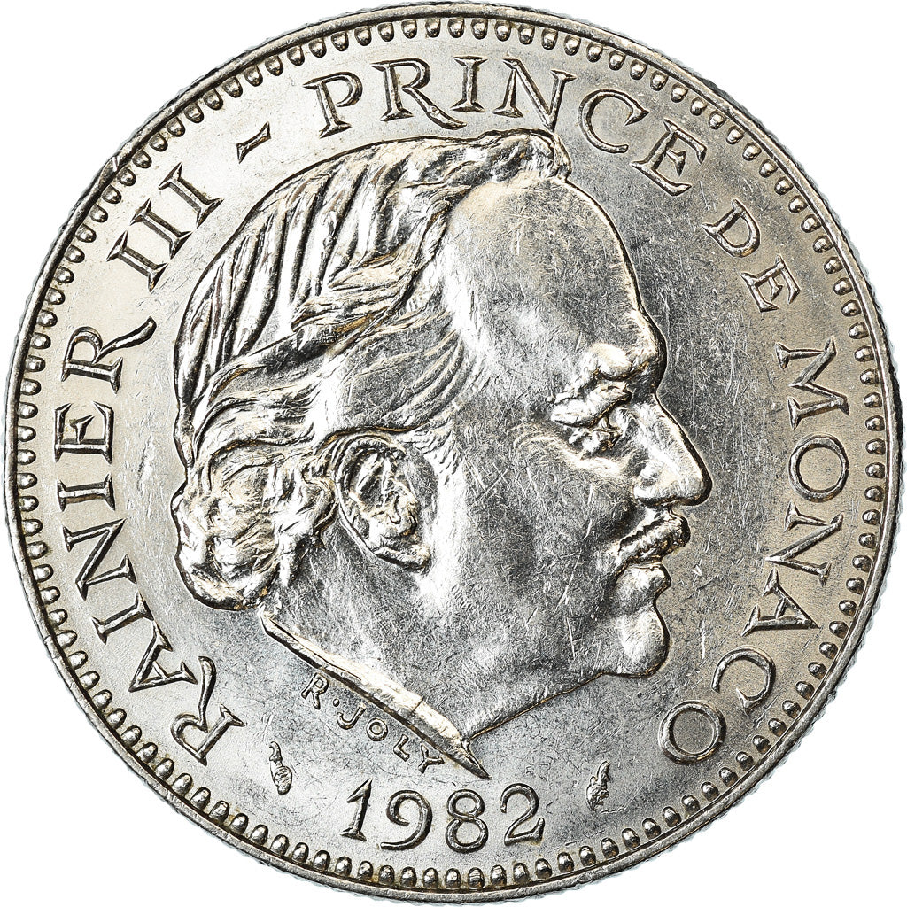 Coin, Monaco, Rainier III, 5 Francs, 1982, AU(55-58), Copper-nickel, KM:150