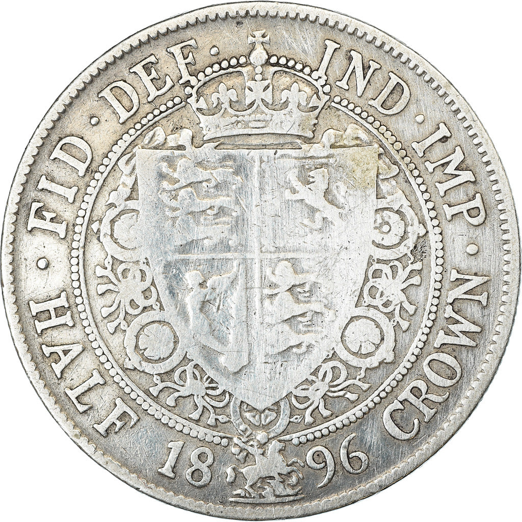 Coin, Great Britain, Victoria, 1/2 Crown, 1896, VF(30-35), Silver, KM:782