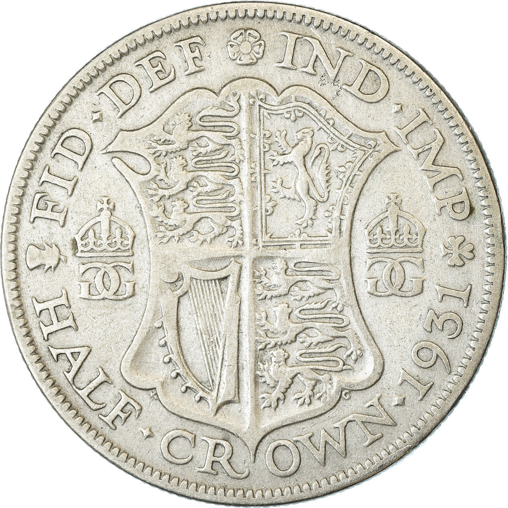 Coin, Great Britain, George V, 1/2 Crown, 1931, VF(30-35), Silver, KM:835