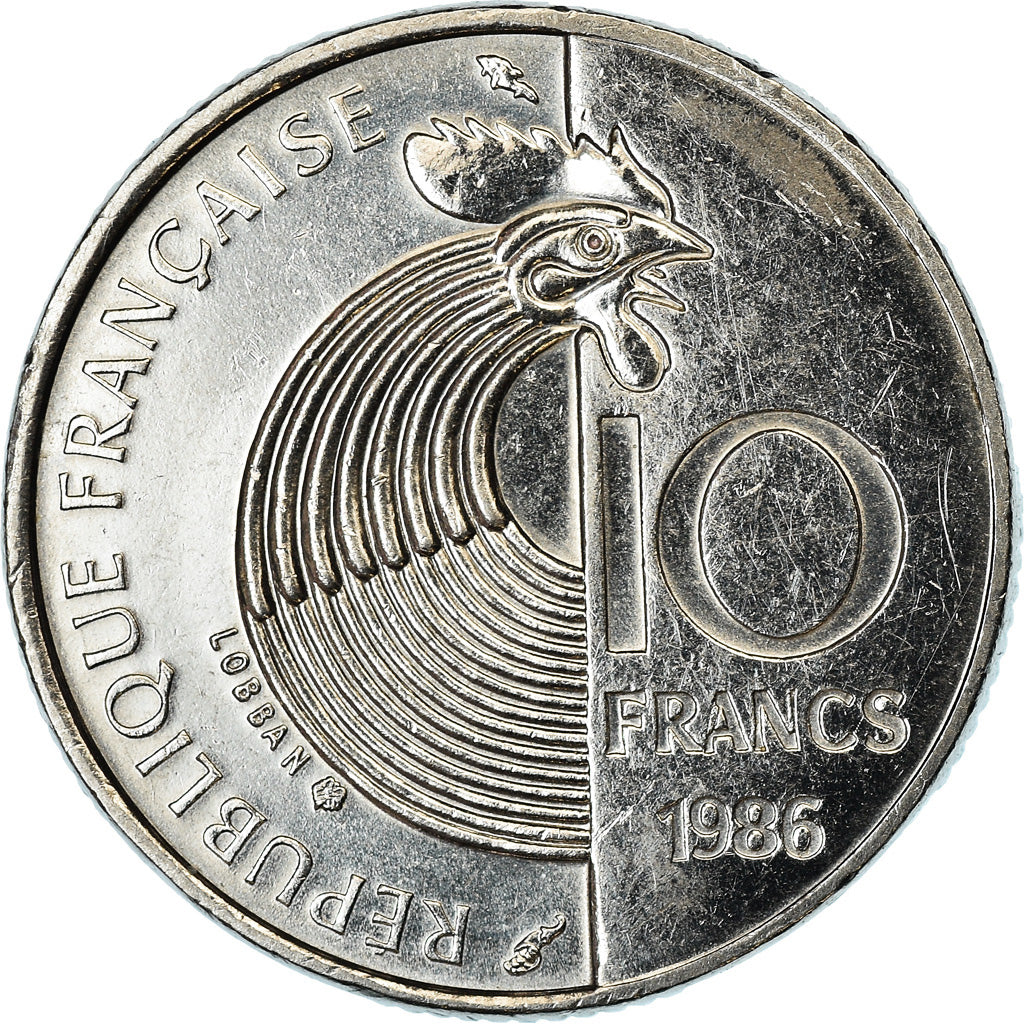 Münze, Frankreich, Schumann, 10 Francs, 1986, VZ+, Nickel, KM:958, Gadoury:825