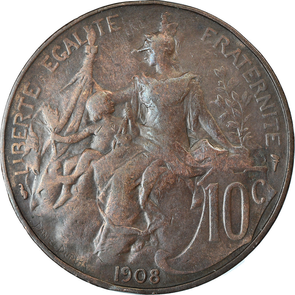 Coin, France, Dupuis, 10 Centimes, 1908, Paris, EF(40-45), Bronze, KM:843