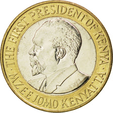 KENYA, 10 Shillings, 2005, British Royal Mint, KM #35.1, MS(63), Bi-Metallic,...