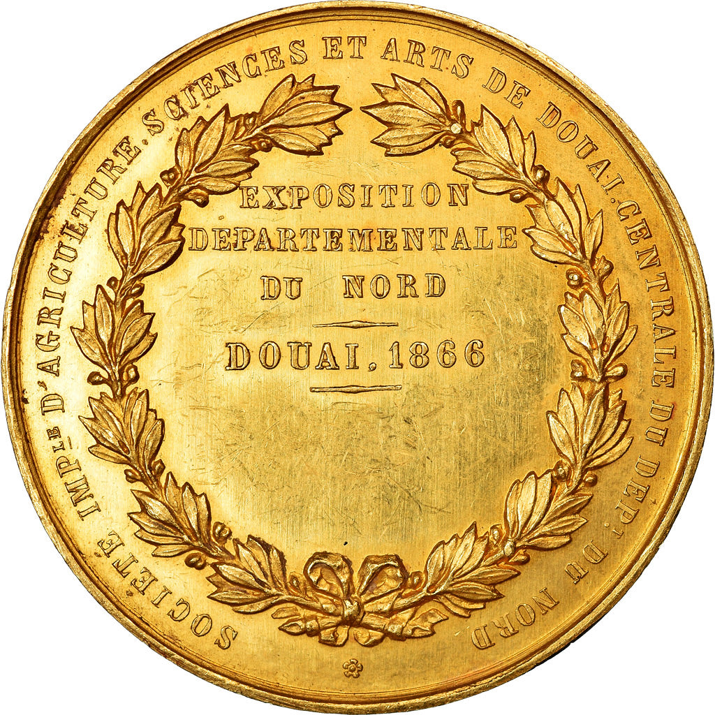 France, Médaille, Napoléon III, Exposition Départementale du Nord, 1866