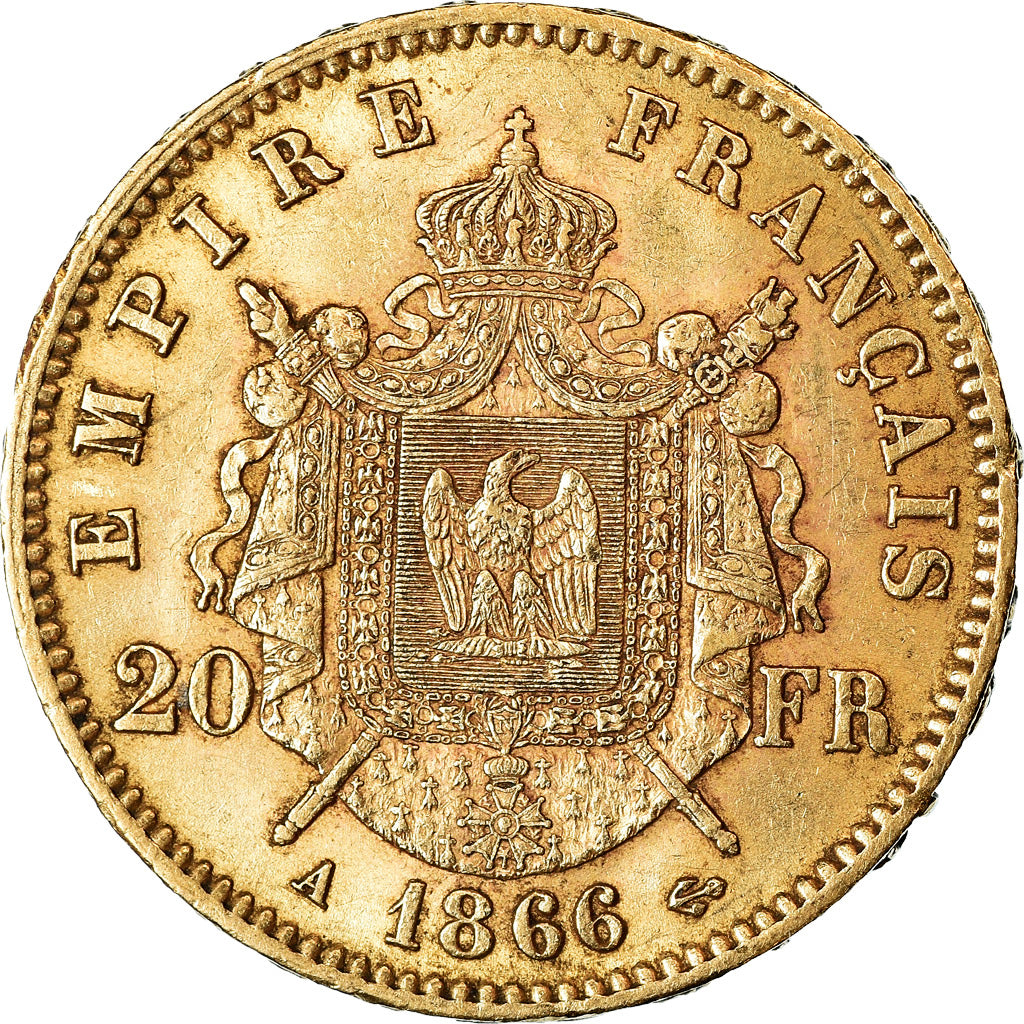 Monnaie, France, Napoleon III, 20 Francs, 1866, Paris, TTB+, Or, Gad 1062