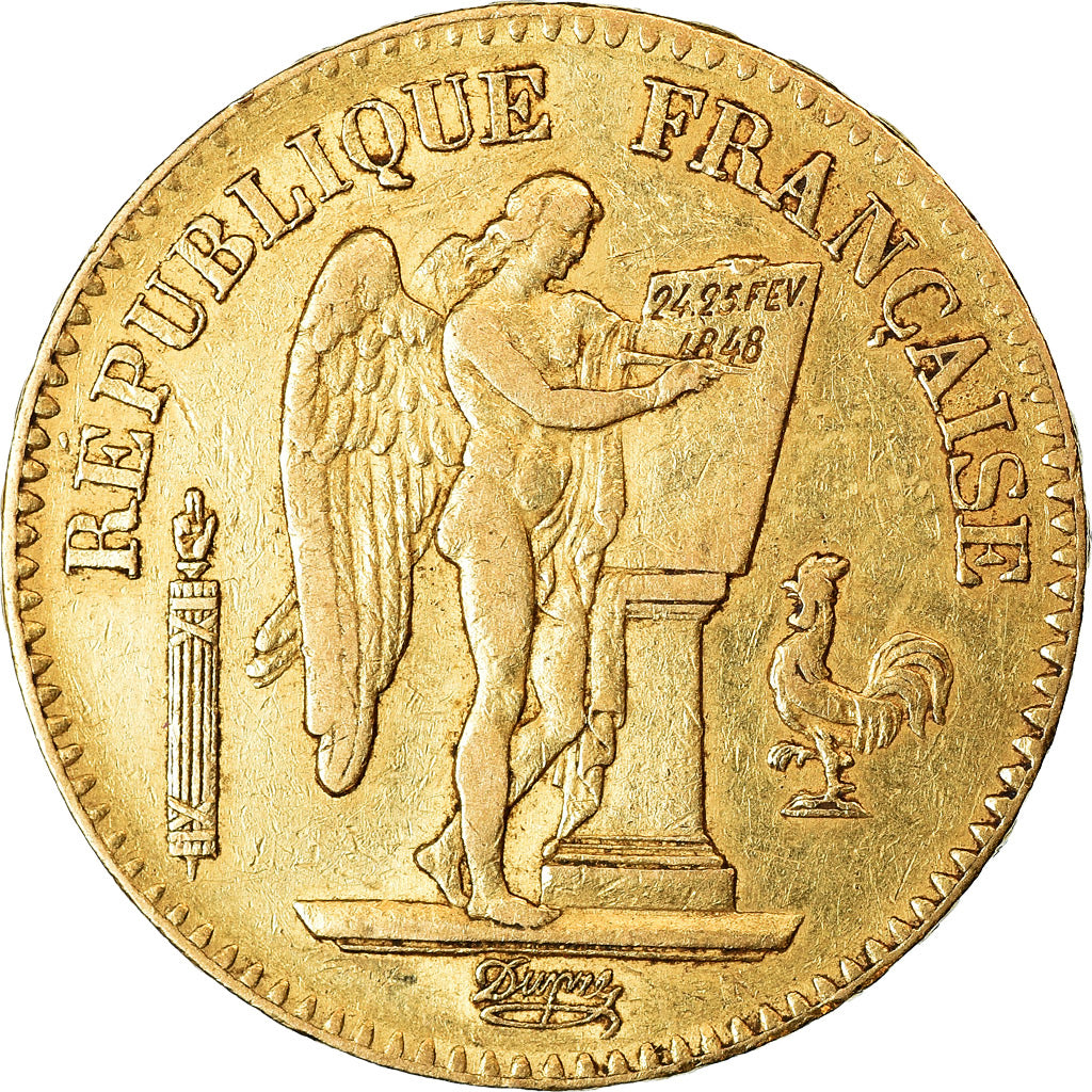 Moneta, Francja, Génie, 20 Francs, 1848, Paris, EF(40-45), Złoto, KM:757