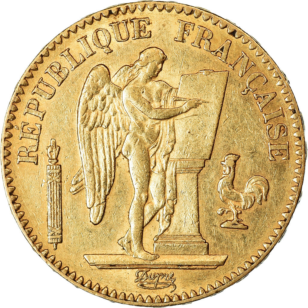 Coin, France, Génie, 20 Francs, 1871, Paris, AU(50-53), Gold, KM:825