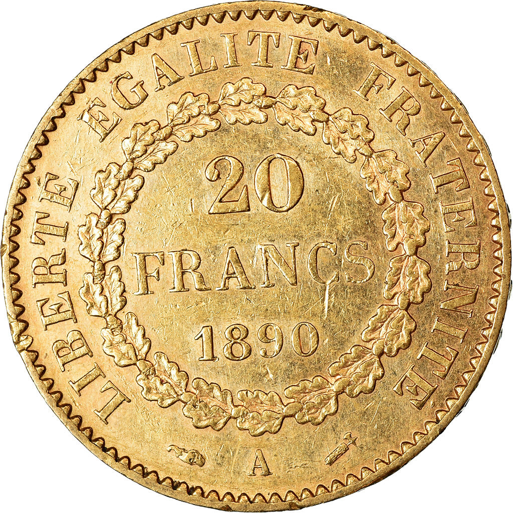 Monnaie, France, Génie, 20 Francs, 1890, Paris, TTB+, Or, Gadoury:1063, KM:825