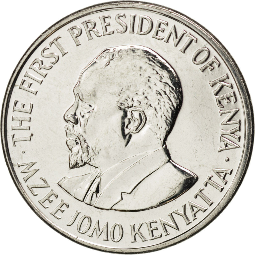 KENYA, Shilling, 2010, British Royal Mint, KM #34, MS(63), Nickel Plated Steel,.