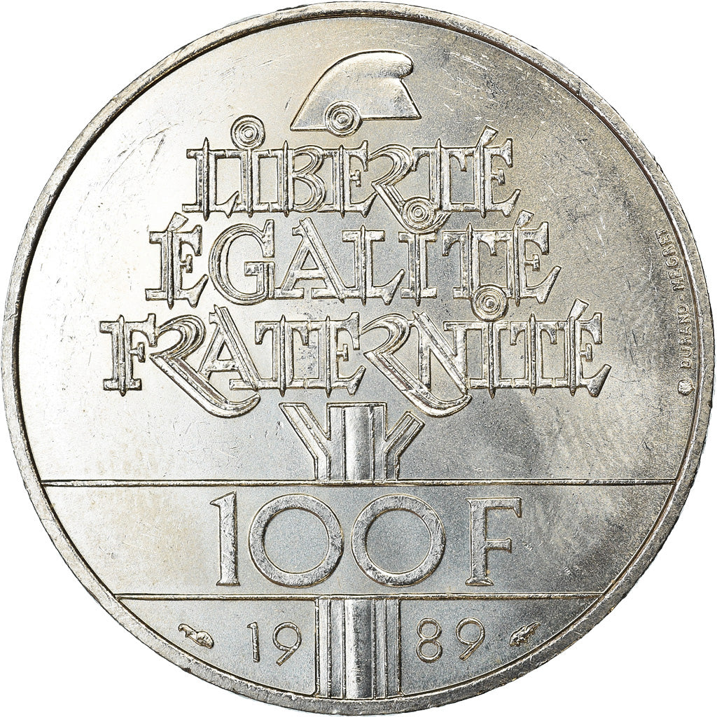 Moneda, Francia, Droits de l'Homme, 100 Francs, 1989, EBC, Plata, KM:970