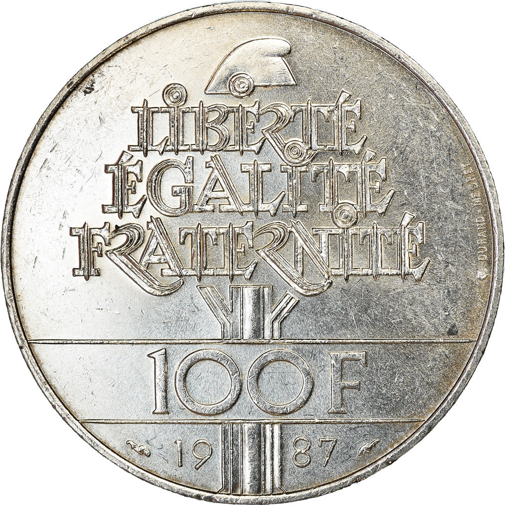 Monnaie, France, Lafayette, 100 Francs, 1987, SUP, Argent, Gadoury:902, KM:962