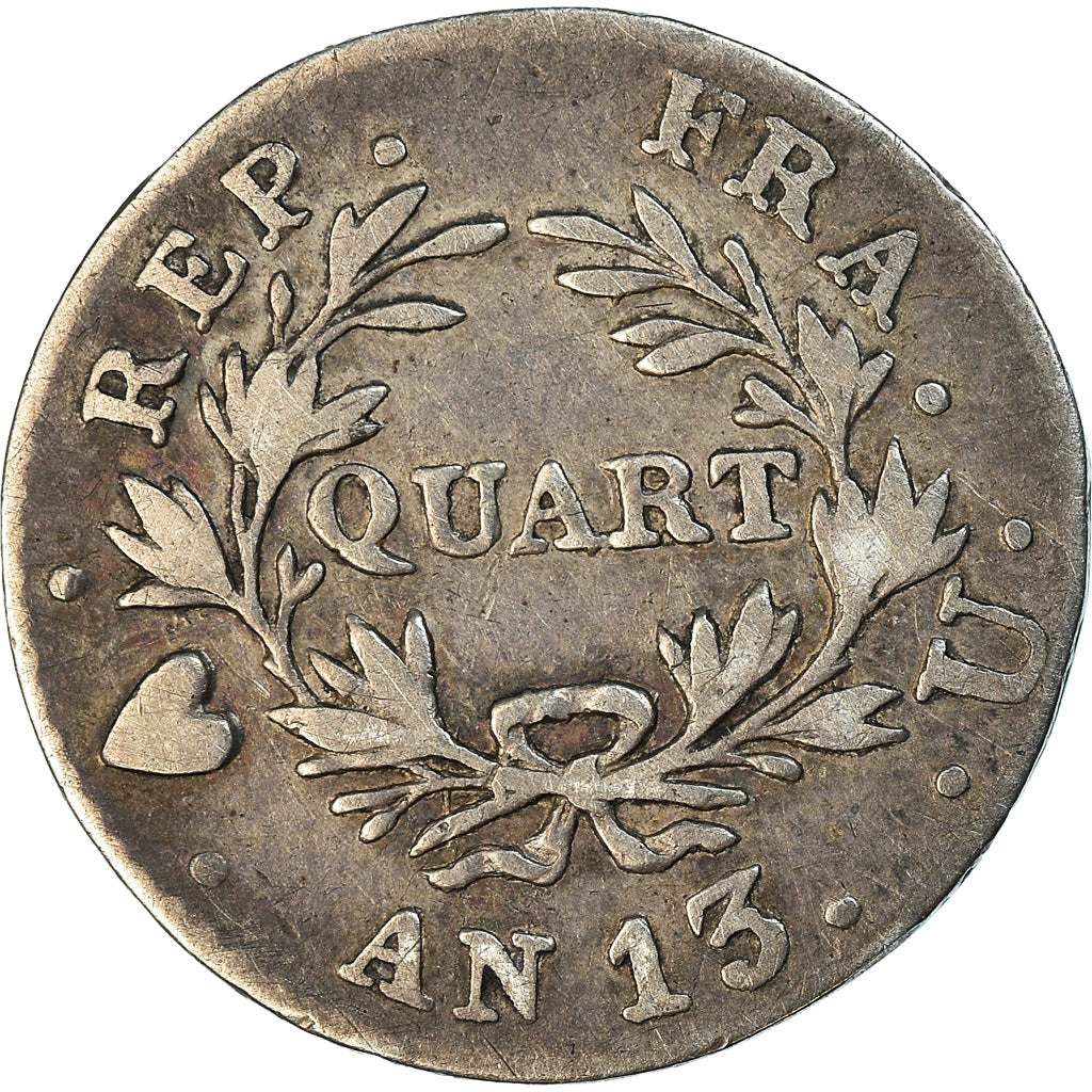 Coin, France, Napoléon I, 1/4 Franc, AN 13, Torino, Very rare, EF(40-45)