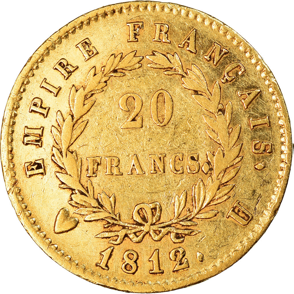 Moneda, Francia, Napoléon I, 20 Francs, 1812, Torino, Extremely rare, MBC+