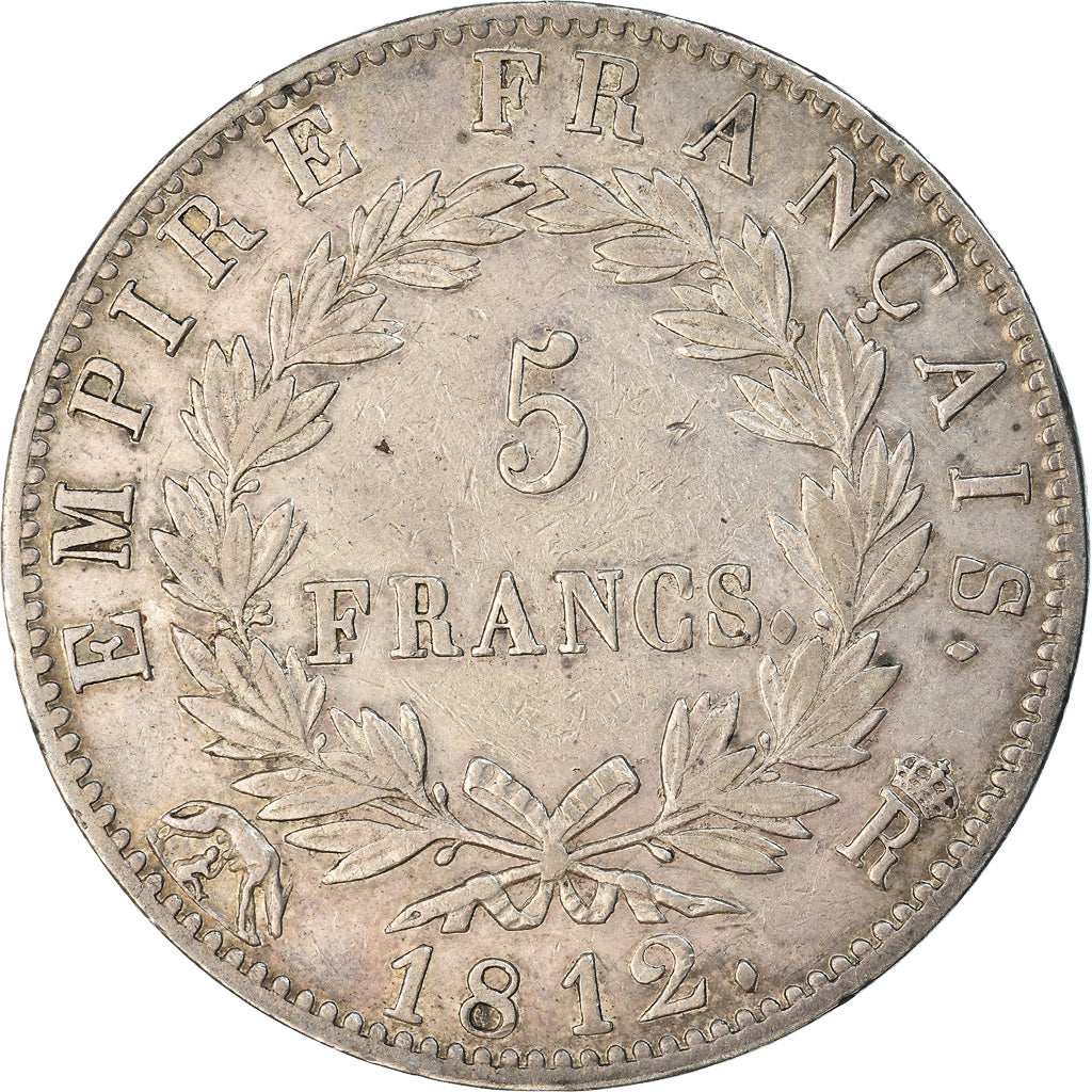 Coin, France, Napoléon I, 5 Francs, 1812, Roma, Extremely rare, AU(50-53)