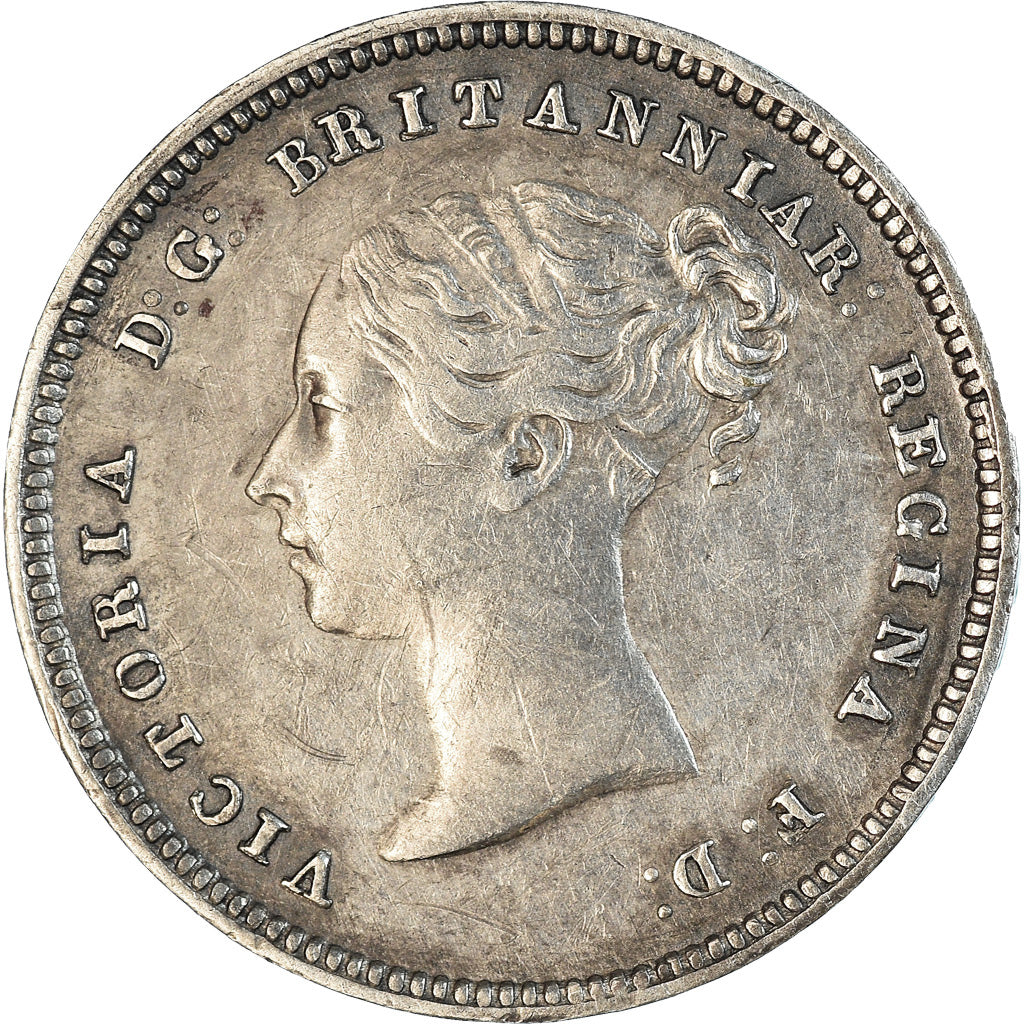 Coin, Great Britain, Victoria, 4 Pence, Groat, 1846, AU(50-53), Silver, KM:731.1