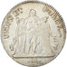 Moneda, Francia, Union et Force, 5 Francs, An 10, Bordeaux, BC+, Plata