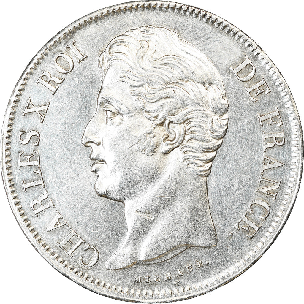 Münze, Frankreich, Charles X, 5 Francs, 1827, Lille, SS+, Silber, KM:728.13