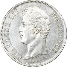 Münze, Frankreich, Charles X, 5 Francs, 1827, Lille, SS+, Silber, KM:728.13