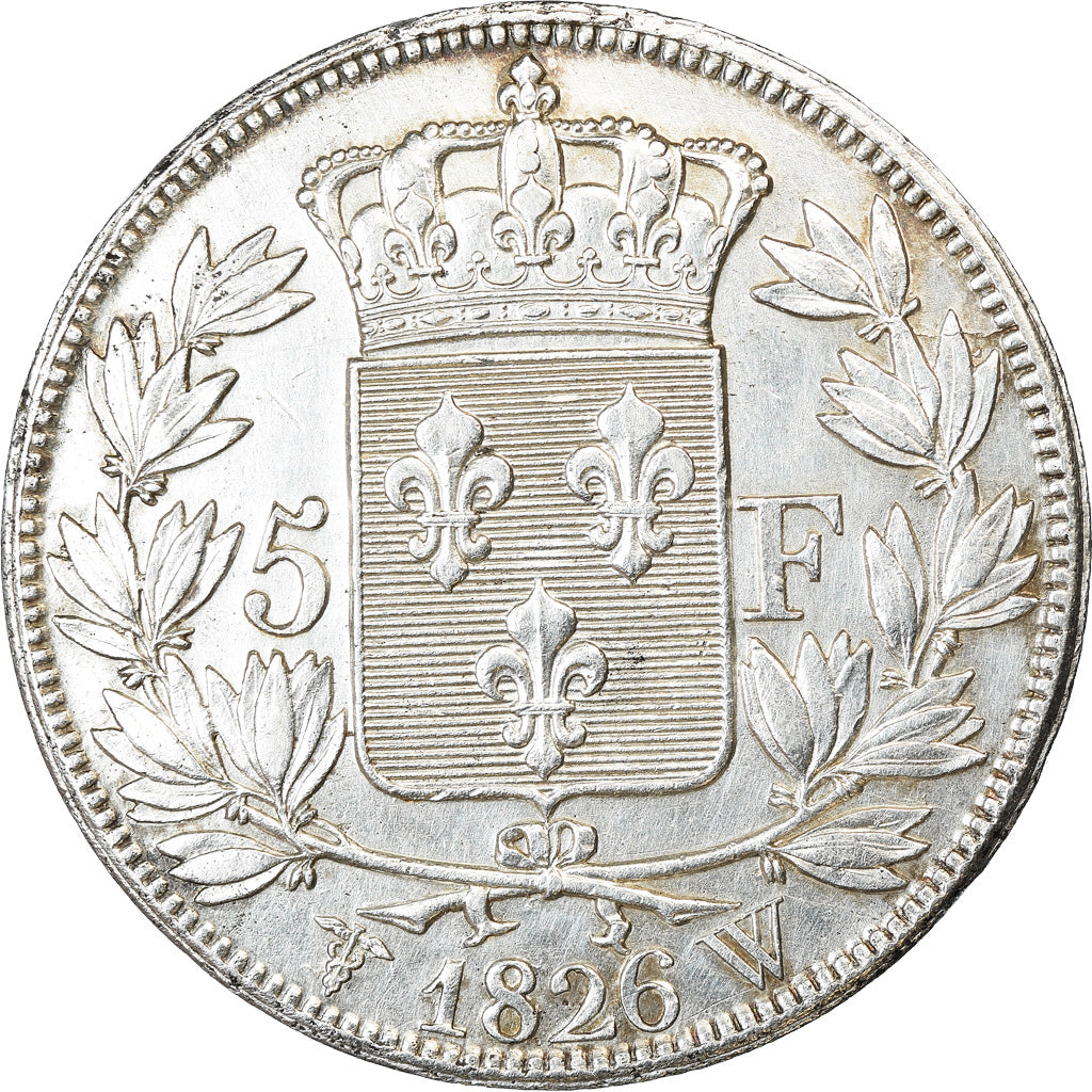 Munten, Frankrijk, Charles X, 5 Francs, 1826, Lille, ZF+, Zilver, KM:720.13