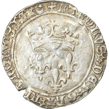 Moneda, Francia, Charles VII, Gros de Roi, Montpellier, MBC+, Plata