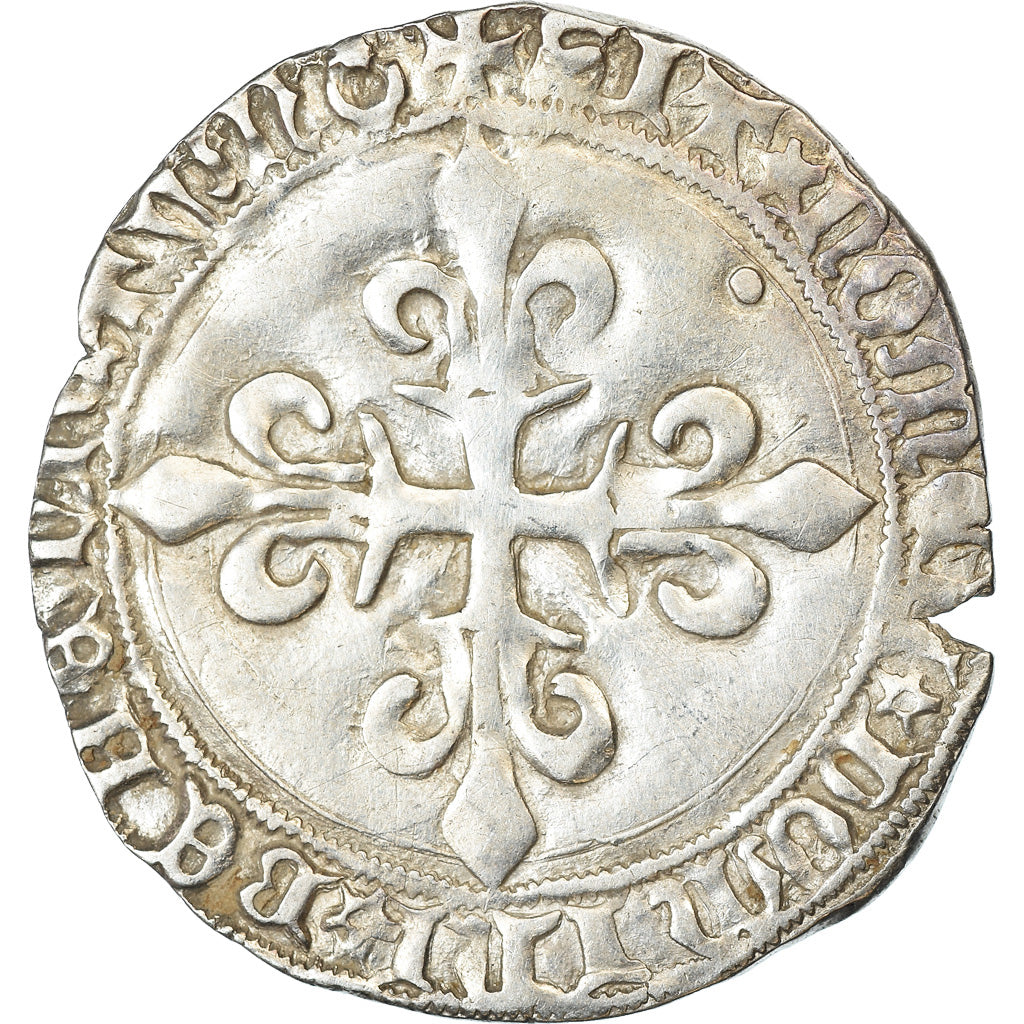Monnaie, France, Charles VII, Gros de Roi, Montpellier, TTB+, Argent