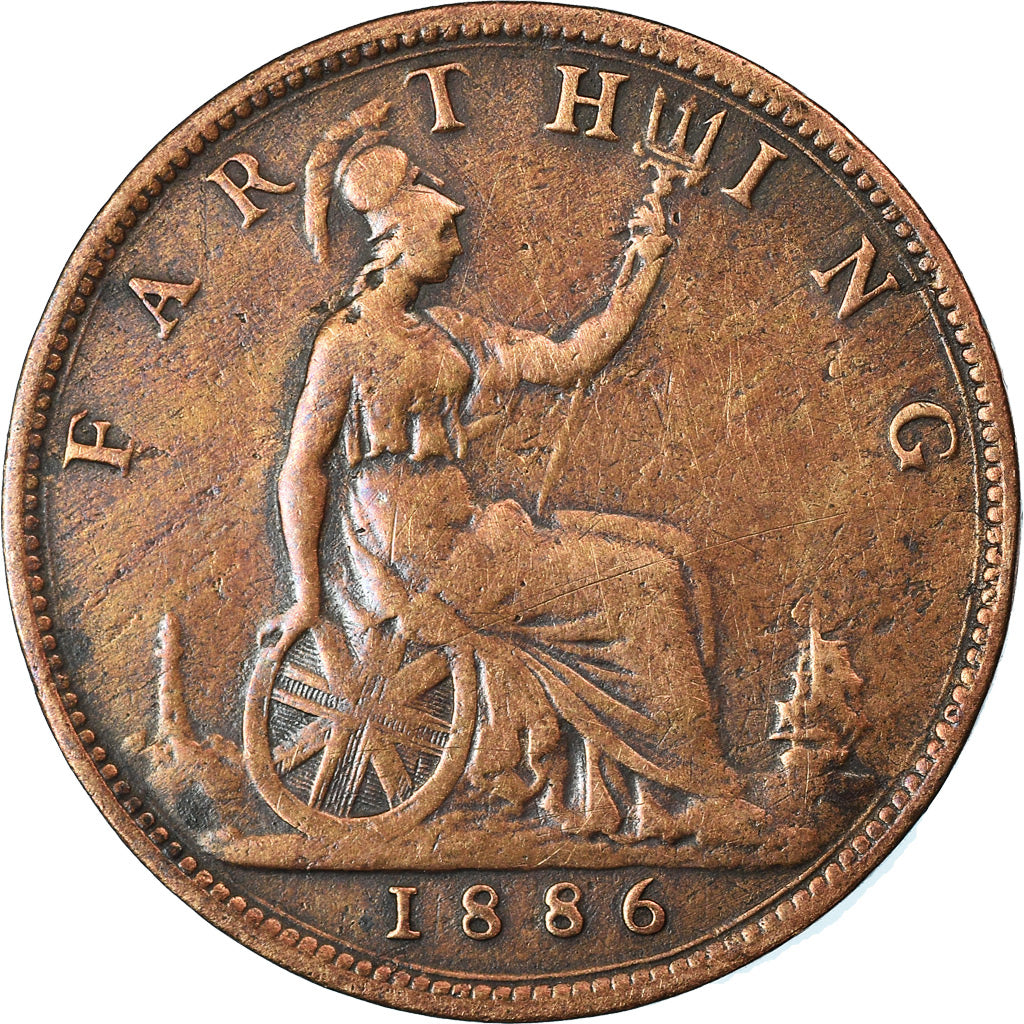 Coin, Great Britain, Victoria, Farthing, 1886, EF(40-45), Bronze, KM:753