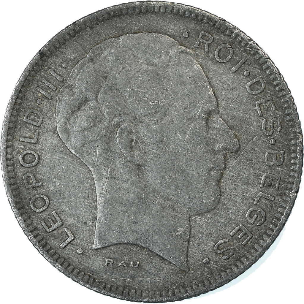 Coin, Belgium, 5 Francs, 5 Frank, 1946, EF(40-45), Zinc, KM:129.1