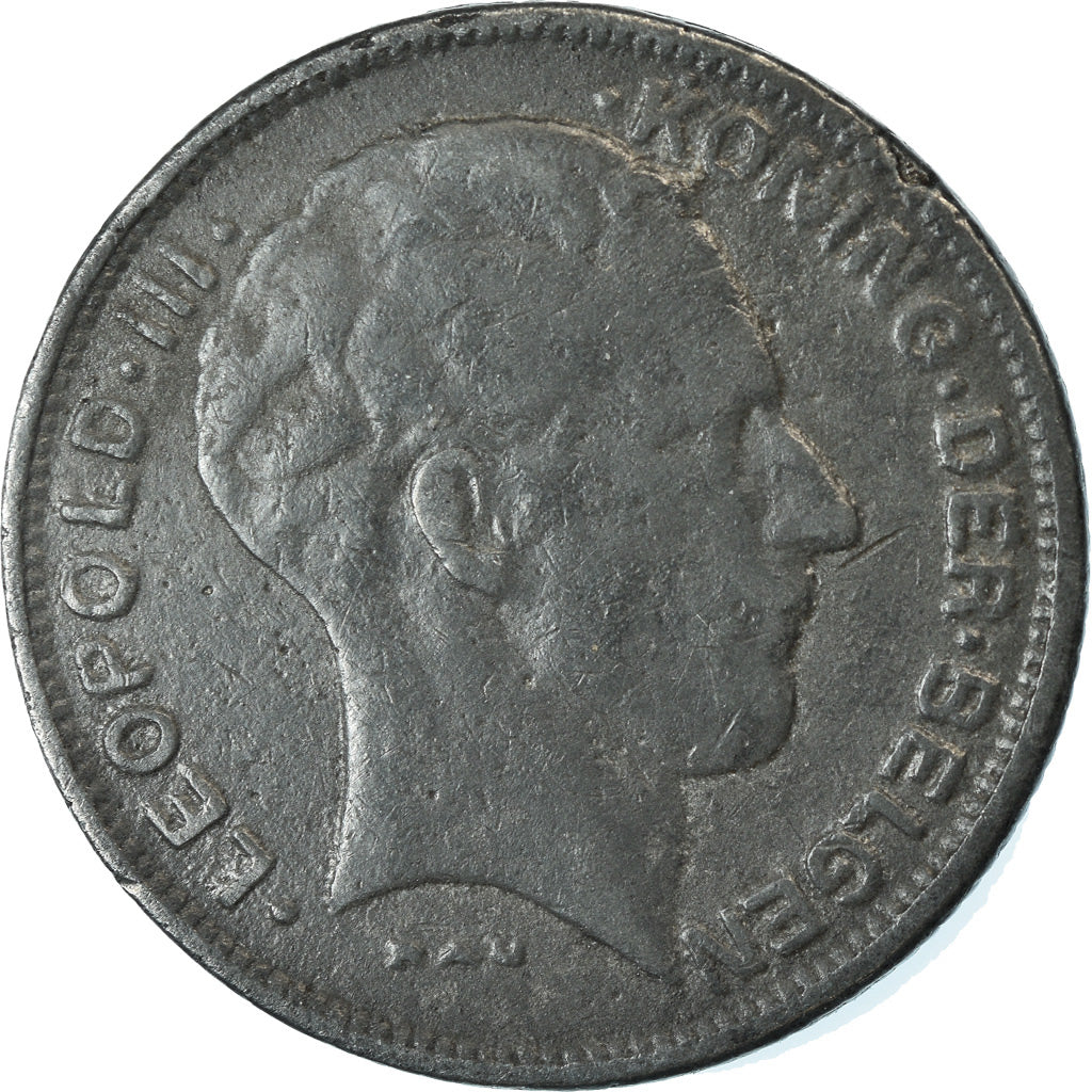 Coin, Belgium, 5 Francs, 5 Frank, 1945, EF(40-45), Zinc, KM:130