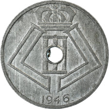 Moneta, Belgia, 25 Centimes, 1946, AU(55-58), Cynk, KM:131