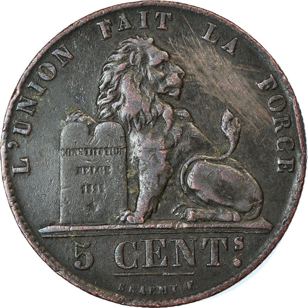 Munten, België, Leopold I, 5 Centimes, 1856, ZF, Koper, KM:5.1