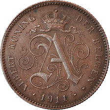 Münze, Belgien, Albert I, 2 Centimes, 1911, SS+, Kupfer, KM:65