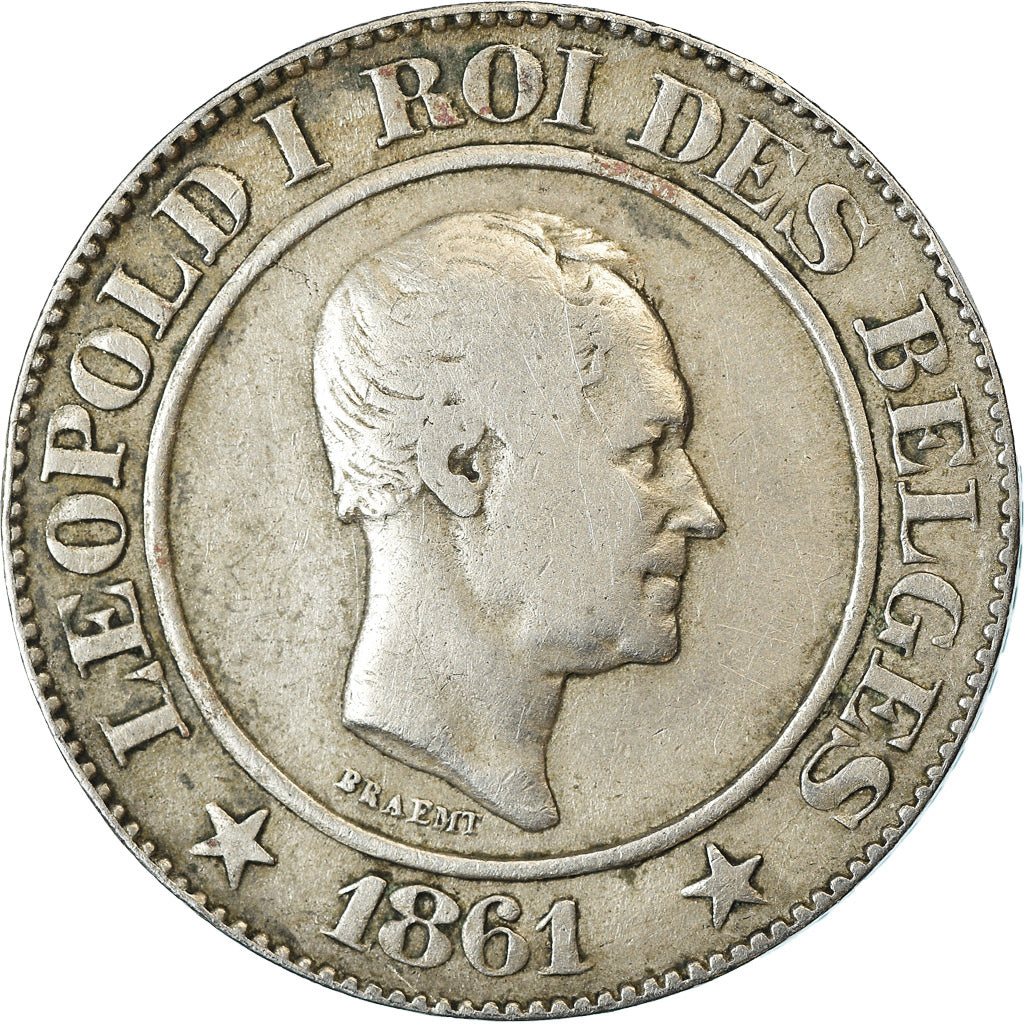 Coin, Belgium, Leopold I, 20 Centimes, 1861, VF(30-35), Copper-nickel, KM:20