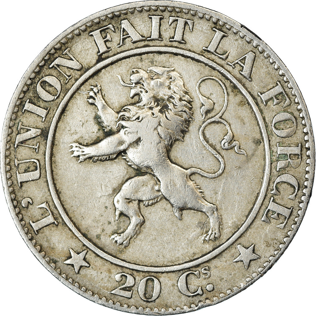 Coin, Belgium, Leopold I, 20 Centimes, 1861, VF(30-35), Copper-nickel, KM:20