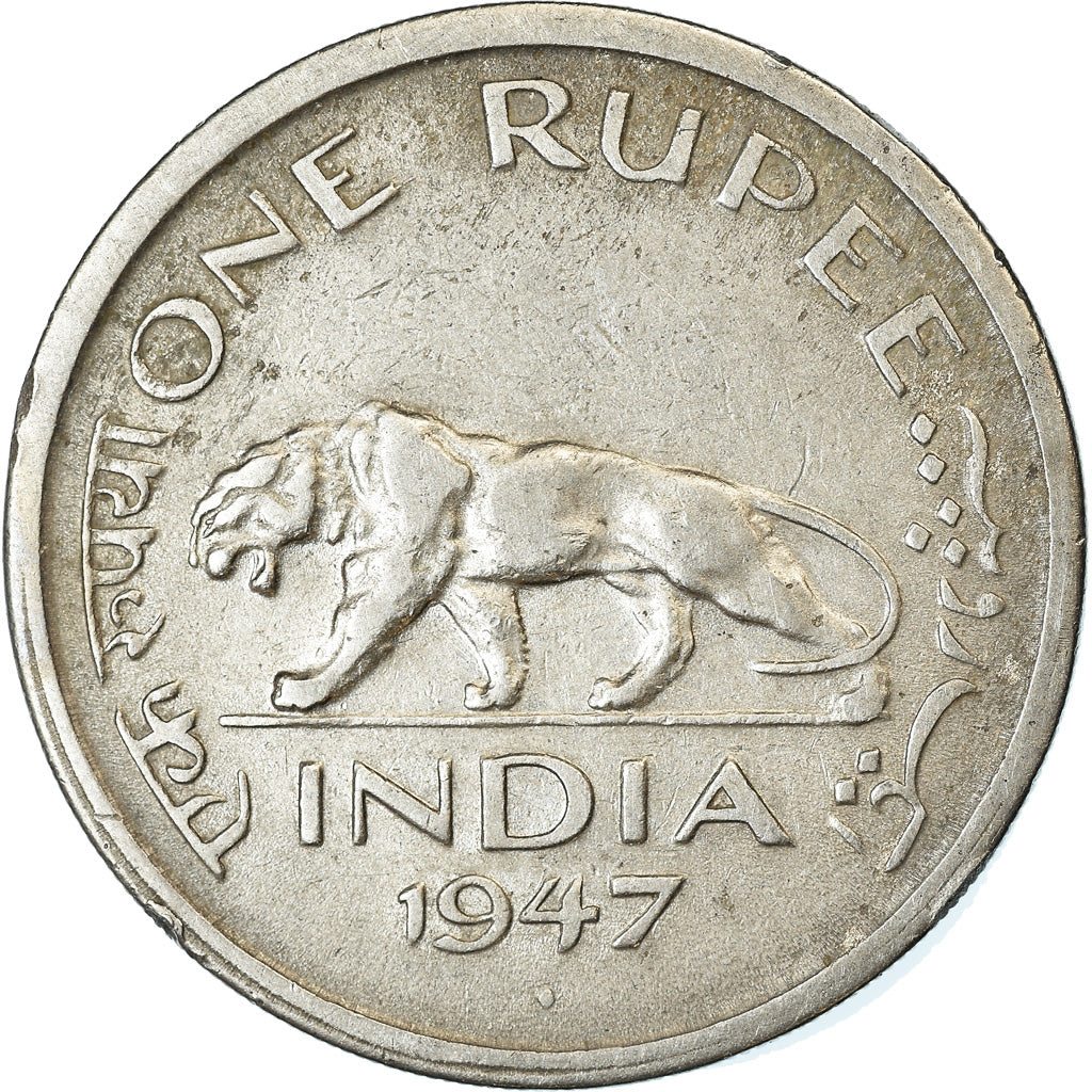 Coin, INDIA-BRITISH, George VI, Rupee, 1947, EF(40-45), Nickel, KM:559
