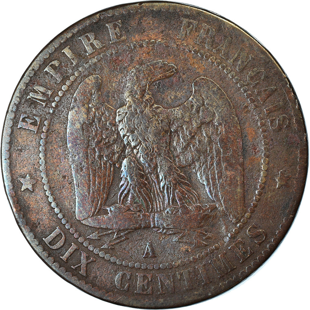 Moneta, Francia, Napoleon III, 10 Centimes, 1862, Paris, MB