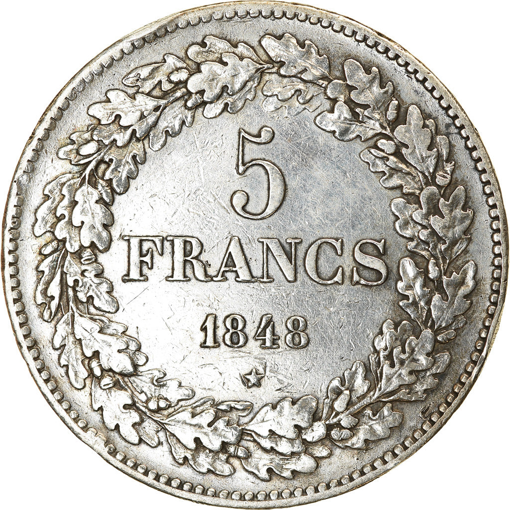 Coin, Belgium, Leopold I, 5 Francs, 5 Frank, 1848, EF(40-45), Silver, KM:3.2