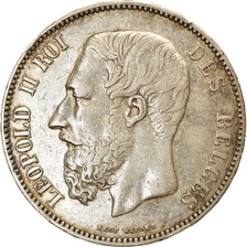 Coin, Belgium, Leopold II, 5 Francs, 5 Frank, 1867, EF(40-45), Silver, KM:24