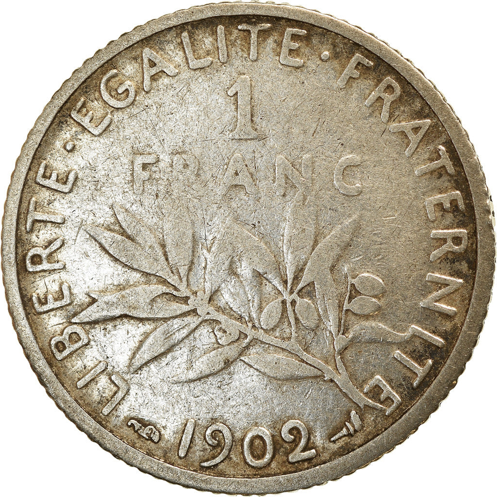 Münze, Frankreich, Semeuse, Franc, 1902, Paris, S+, Silber, KM:844.1