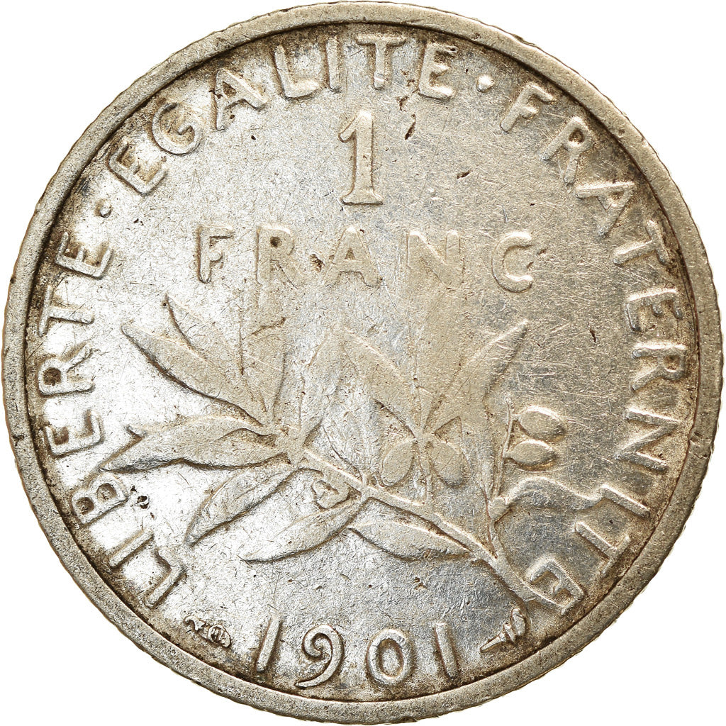 Coin, France, Semeuse, Franc, 1901, Paris, EF(40-45), Silver, KM:844.1