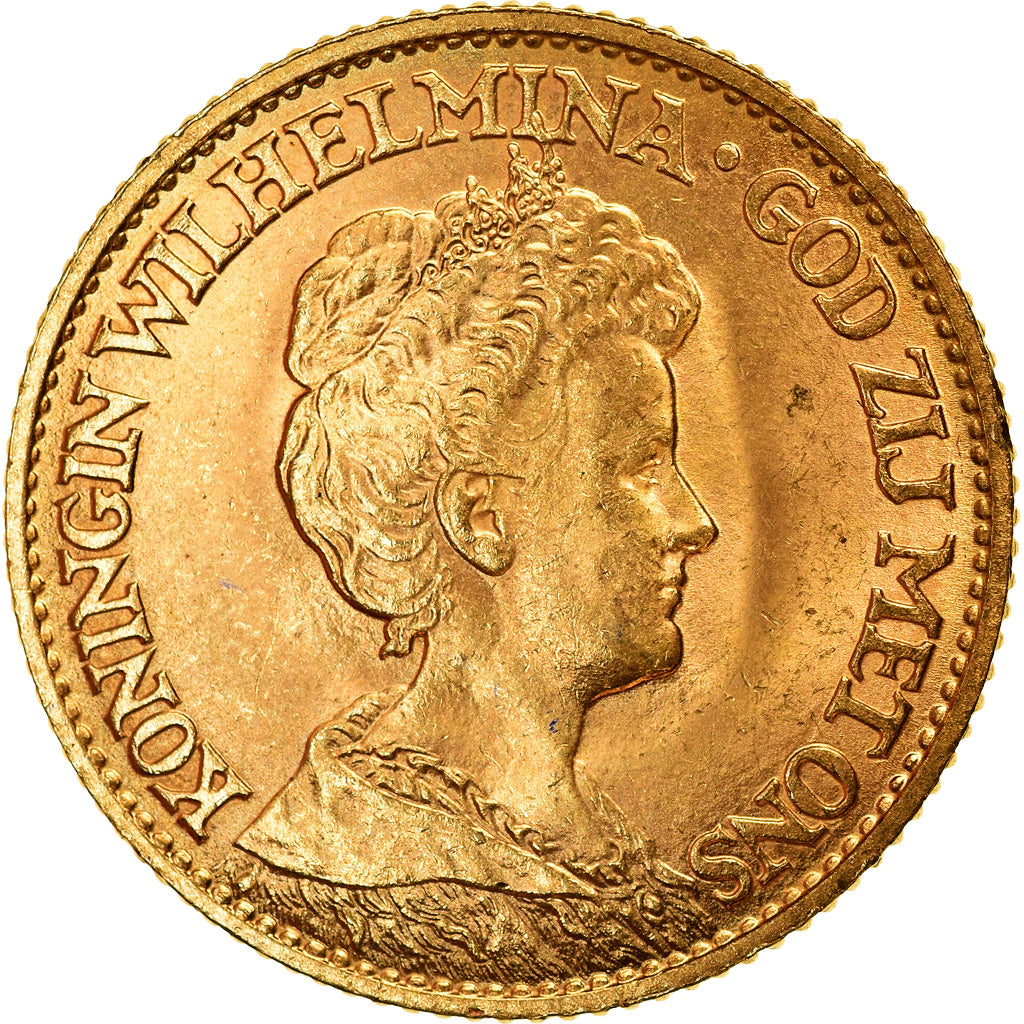 Münze, Niederlande, Wilhelmina I, 10 Gulden, 1913, VZ+, Gold, KM:149