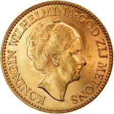 Coin, Netherlands, Wilhelmina I, 10 Gulden, 1927, MS(60-62), Gold, KM:162