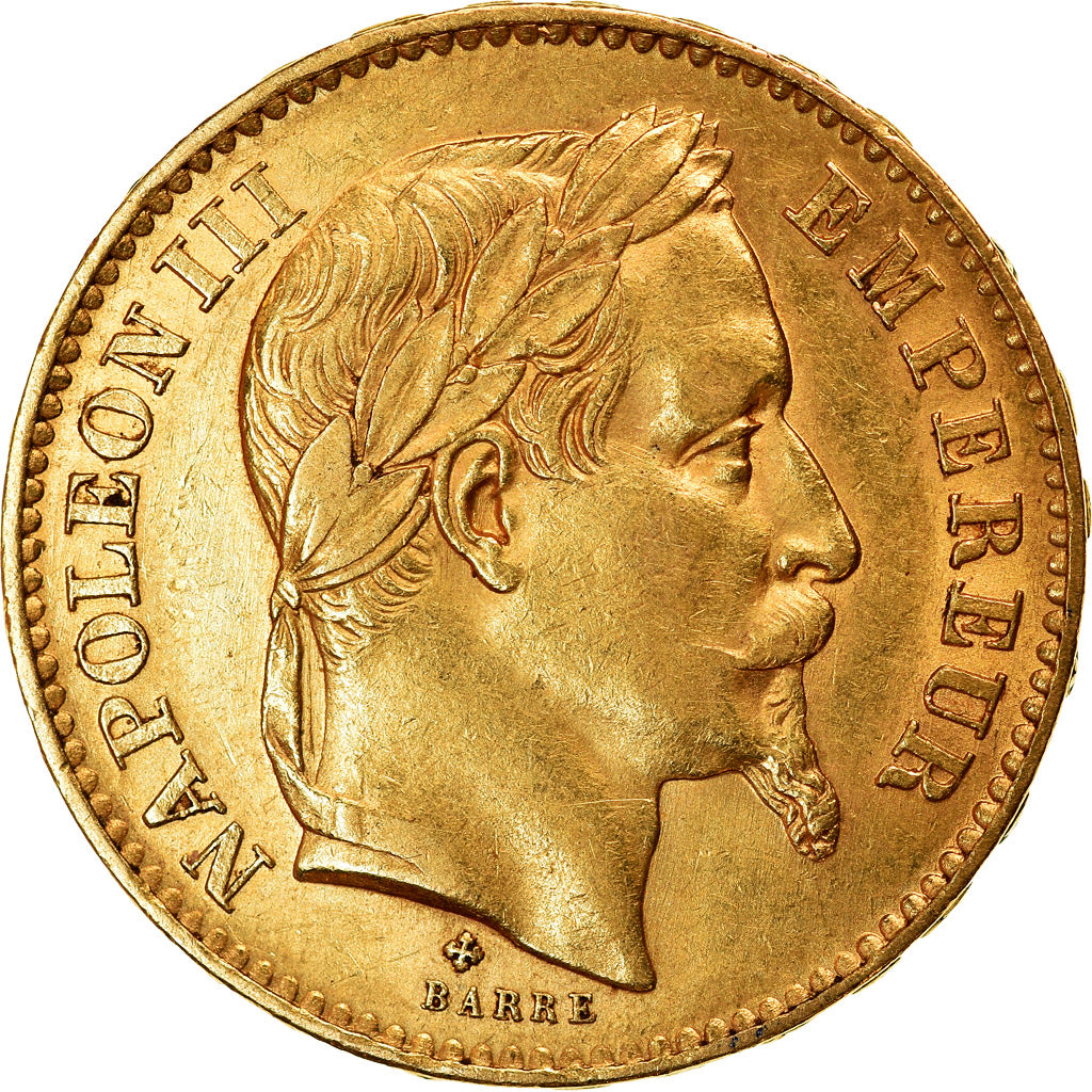 Moneta, Francja, Napoleon III, 20 Francs, 1867, Strasbourg, AU(55-58)