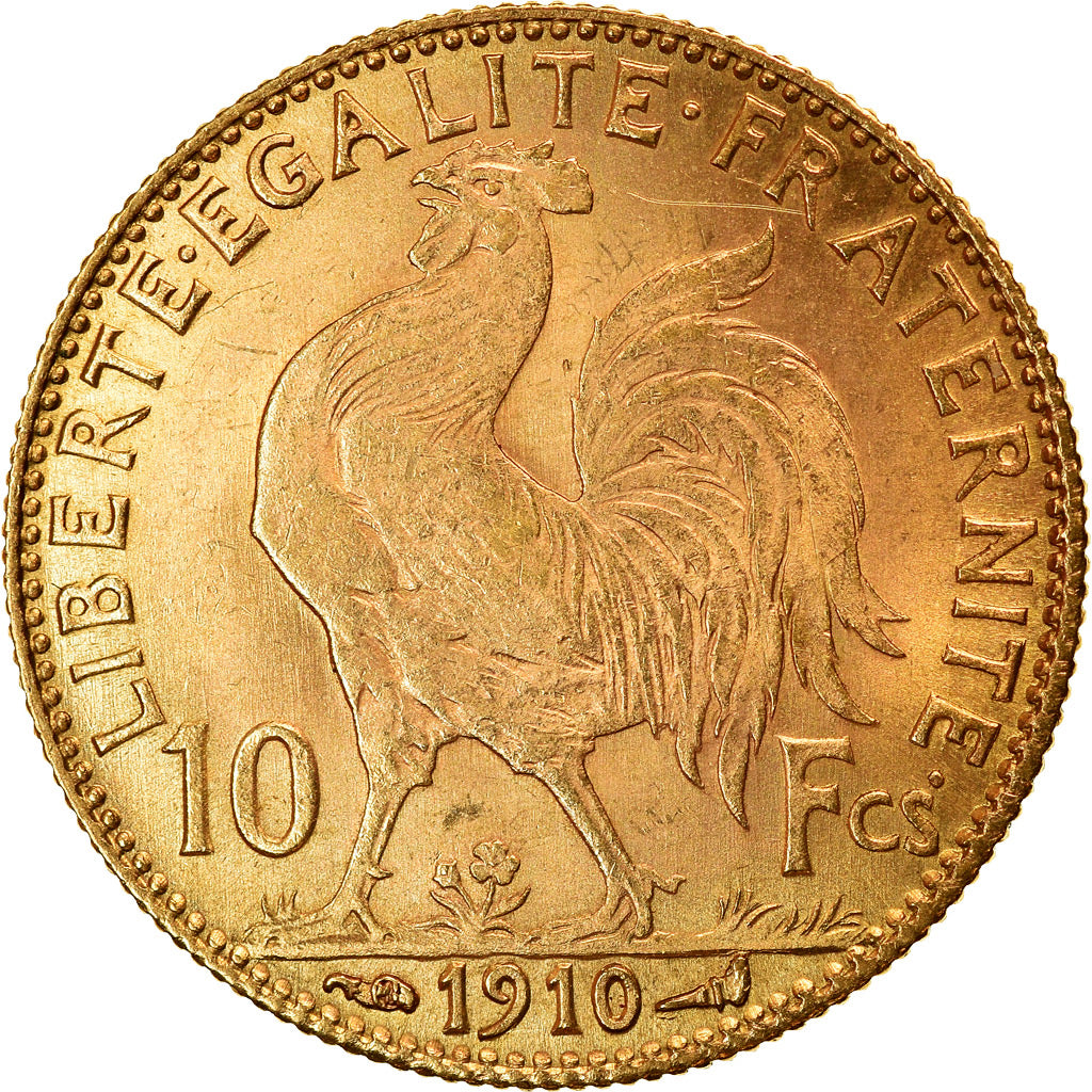 Coin, France, Marianne, 10 Francs, 1910, Paris, AU(50-53), Gold, KM:846
