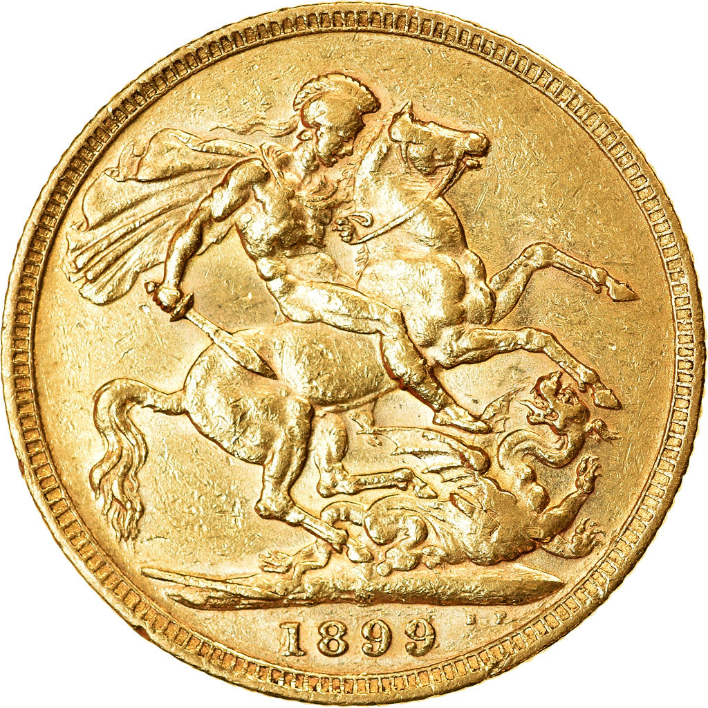 Moneta, Australia, Victoria, Sovereign, 1899, Melbourne, AU(50-53), Złoto